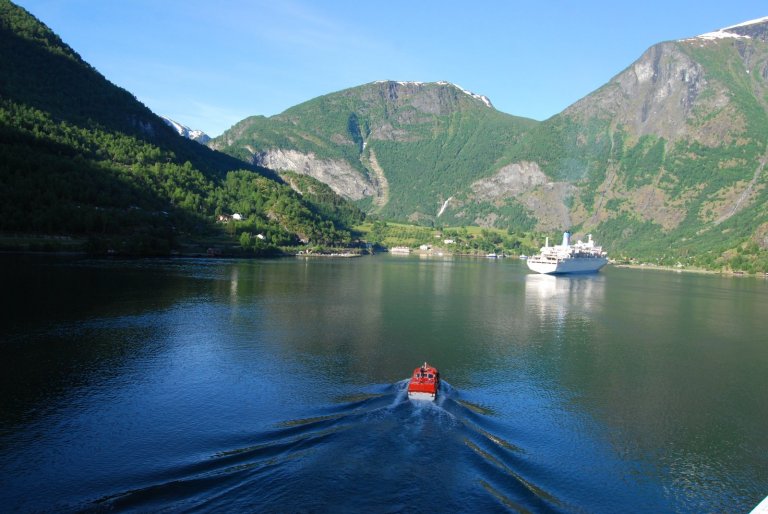 Heute zum norwegischen Städtchen Flåm.