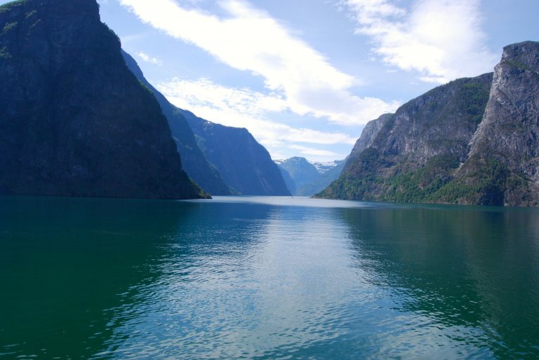 Blick zurück auf den Aurlandsfjord.