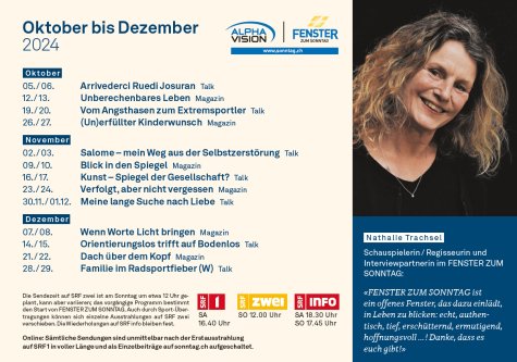 Sendeplan Oktober bis Dezember 2024