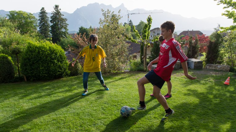 Familienfussballspiel bei Heussers