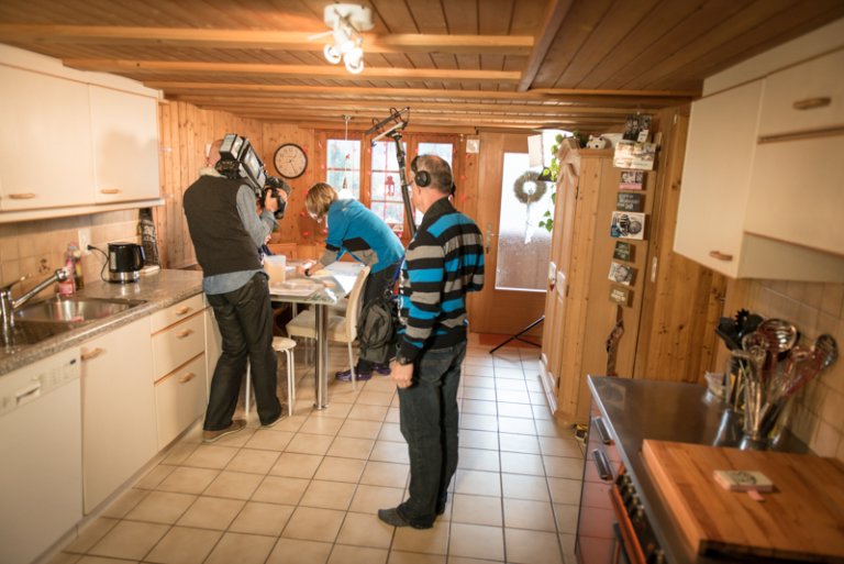 Regine und ihre zwei Jungs beim Gutzlimachen...