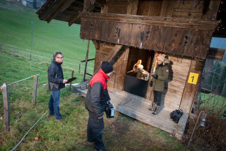 Aufzeichnung der Moderationen auf dem Weihnachtsweg in Heiligenschwendi hoch über dem Thunersee.