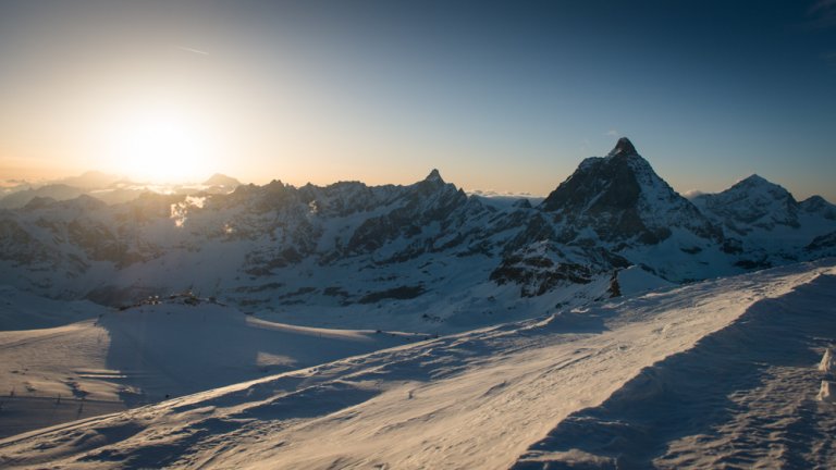 Abendstimmung auf dem Klein Matterhorn.