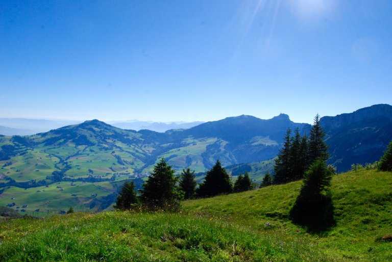 Ebenfalls gut zu sehen ist der wohl bekannteste Berg im Appenzell, der Säntis.